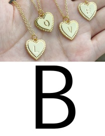 Fashion B Copper 26 Letter Heart Pendant Necklace