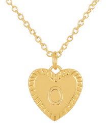 Fashion O Copper 26 Letter Heart Pendant Necklace