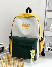 Fashion Yellow Contrast Nylon Waterproof Backpack
