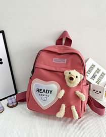 Fashion Red Cartoon Bear Children's Backpack