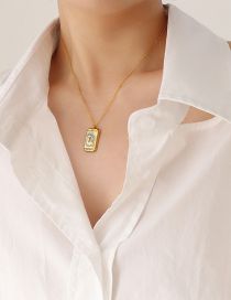 Fashion Queen Gold Necklace-40+5cm Titanium Steel Geometric Tarot Necklace