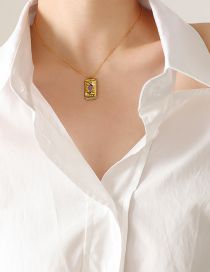 Fashion Lovers Gold Necklace-40+5cm Titanium Steel Geometric Tarot Necklace