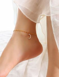 Fashion Gold Titanium Gold Plated Diamond Moon Anklet