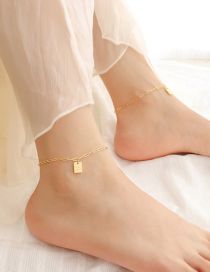 Fashion Gold Titanium Letter Square Anklet