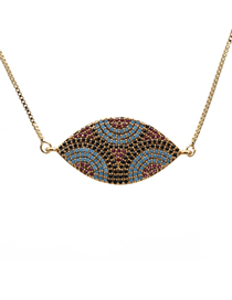 Fashion 11# Copper And Diamond Geometric Eye Necklace
