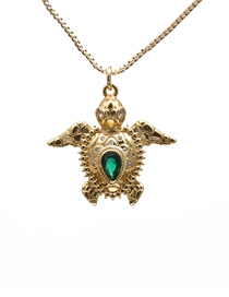 Fashion 1# Bronze Zirconium Turtle Necklace