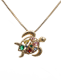 Fashion 2# Bronze Zirconium Turtle Necklace