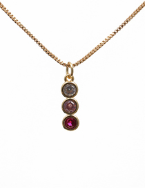 Fashion 3# Gold Plated Copper Geometric Necklace With Diamonds