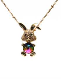 Fashion 1# Bronze Zirconium Rabbit Necklace