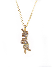 Fashion 8# Bronze Zirconium Alphabet Necklace
