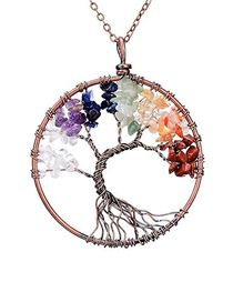 Fashion 7# Broken Crystal Entwined Broken Tree Of Life Necklace
