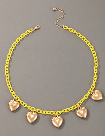 Fashion 18120 Alloy Geometric Heart Tassel Chain Necklace
