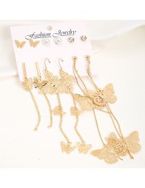 Fashion  Alloy Hollow Butterfly Stud Earrings Set