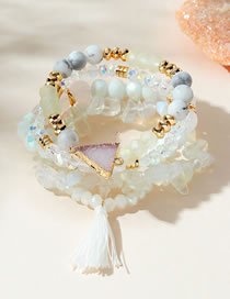 Fashion White Alloy Plexiglas Flat Bead Bead Set Bracelet