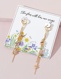 Fashion Gold Alloy Chain Butterfly Tassel Earrings