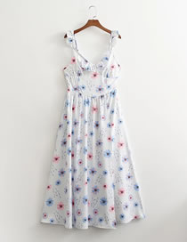 Fashion White Print Printed Lace Slip Dress