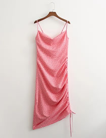 Fashion Pink Leopard Print Pink Leopard Drawstring Dress