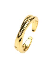 Fashion RG0842-white diamond Brass Set Zirconium Cross Ring