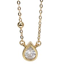 Fashion  Bronze Zirconium Drop Necklace