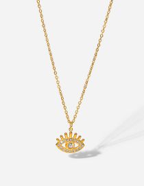 Fashion Gold Stainless Steel Eye Necklace