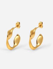 Fashion Gold Stainless Steel Irregular Shape Stud Earrings