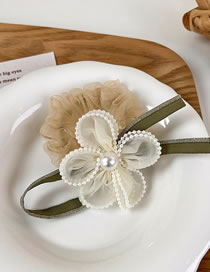 Fashion A White Flower Mesh Flower Pleated Hair Band