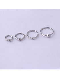 Fashion 704-steel Color Stainless Steel Seamless Closed Pierced Nose Ring