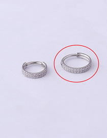 Fashion 708-silver Titanium Steel Double Row Zirconium Closed Mouth Piercing Nose Ring