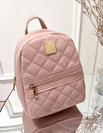 Fashion Pink Pu Lingge Large Capacity Backpack