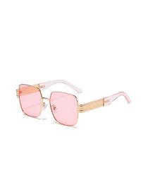 Fashion Pink Metal Frame Sunglasses