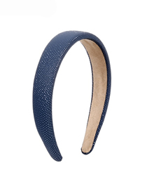 Fashion Blue Pu Leather Sponge Snake Pattern Wide-brimmed Headband