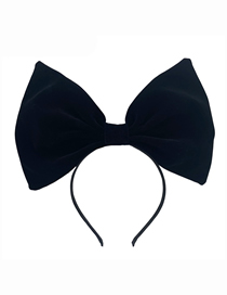 Fashion Black Solid Color Velvet Large Bow Headband