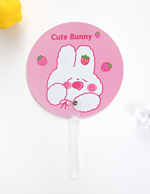 Fashion Strawberry Bunny Pvc Cartoon Plastic Hand-held Fan