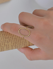 Fashion Gold Color Titanium Cutout Geometric Ring