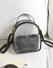 Fashion Black Pvc Letter Transparent Large Capacity Backpack