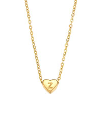 Fashion Heart Letter Z Stainless Steel Letter Heart Necklace