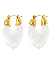 Fashion White Acrylic Transparent Horn Pattern Earrings