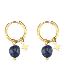 Fashion Lapis Lazuli Titanium Lazuli Star Earrings