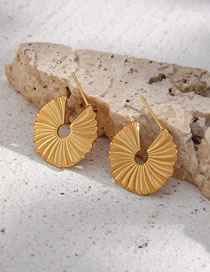 Fashion Gold Stainless Steel Gold Plated Sunflower Stud Earrings