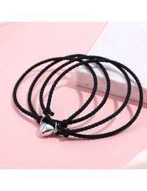 Fashion Black Titanium Steel Magnetic Love Multilayer Bracelet