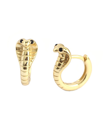 Fashion 15# Brass Inset Zirconium Snake Earrings