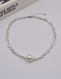 Fashion Necklace Alloy Geometric Fragmented Silver Pearl Necklace