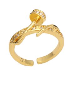 Fashion A Brass Diamond Geometric Nail Ring