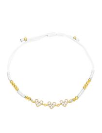 Fashion White Brass Braided Zirconium Heart Bracelet