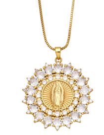 Fashion A Bronze Virgin Mary Necklace With Diamonds