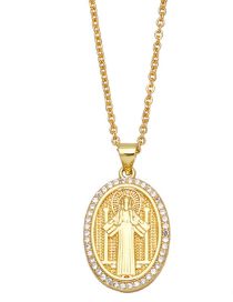 Fashion A Bronze Virgin Mary Necklace With Diamonds