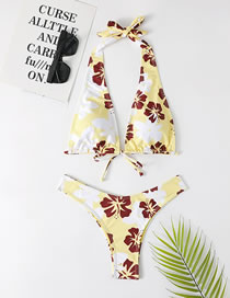 Fashion 1# Printed Halterneck Tie Swimsuit