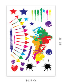 Fashion Hft-008 Rainbow Doodle Waterproof Tattoo Sticker