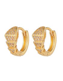 Fashion D Brass Gold Plated Serpent Earrings With Diamonds