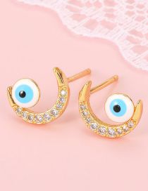 Fashion B Bronze Diamond Drop Oil Eye Stud Earrings